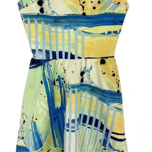 Aqua Brand Retro Fit & Flare Mini Dress Small Geometric Print Skater Barbie Core - Picture 4 of 6